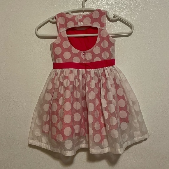 Losan Size 4 Girls White and Pink Polka Dot Summer Dress - Picture 3 of 8